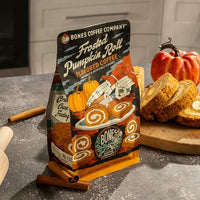 Thumbnail for Image 4 of Bones Coffee Company Frosted Pumpkin Roll Flavored Coffee, Medium Roast Low Acid Arabica Beans, 12 Oz Ground