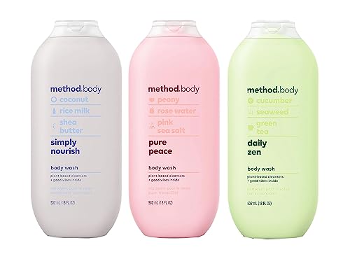 Image 1 of Default Title for the product Method Body Wash Trio for Daily Cleansing and Skin Care, 18 Fluid Ounce Variety Pack