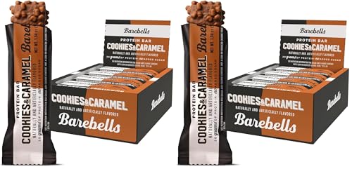 Image 1 of Default Title for the product BAREBELLS Protein Bars Cookies and Caramel - 12 Count, 20g High Protein Treats - Chocolate Nutrition Bar with 1g Total Sugars - On-The-Go Breakfast or Post-Workout Snack (Pack of 2)