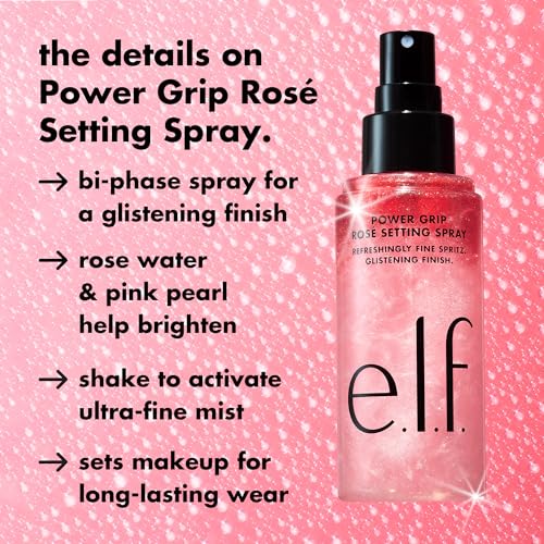Image 2 of e.l.f. Power Grip Ros?etting Spray, Bright & Glassy Finish, Pearl Powder