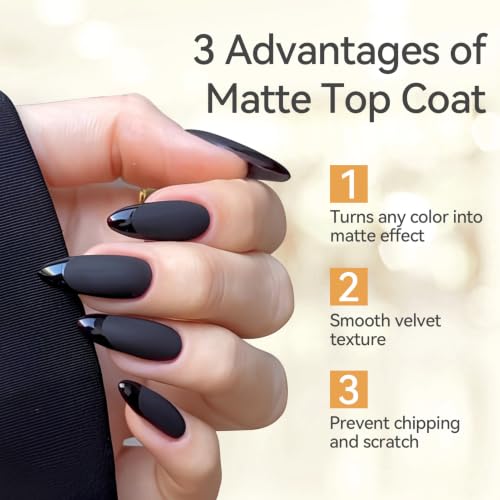 Image 3 of Born Pretty Matte Gel Top Coat, Matte Finish Nail Polish Top Coat 15ml
