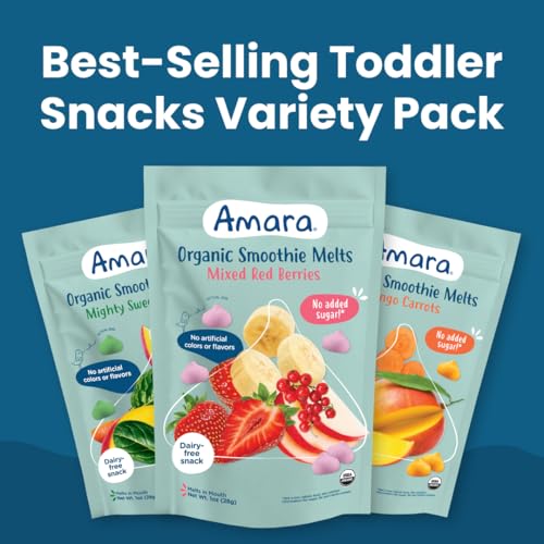 Image 5 of Amara Smoothie Melts - Best Sellers Variety Pack - Baby Snacks Made With Fruits and Vegetables - Healthy Toddler Snacks For Your Kids Lunch Box - Organic Plant Based Yogurt Melts - 6 Packs