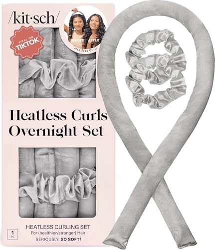 Image 1 of Default Title for the product Kitsch Satin Heatless Curls Overnight Set - Silver