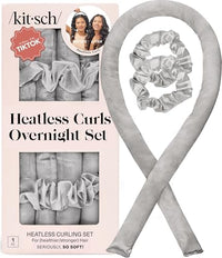 Thumbnail for Image 1 of Default Title for the product Kitsch Satin Heatless Curls Overnight Set - Silver