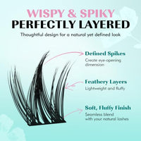 Thumbnail for Image 3 of AMZGIRL LASH Lash Clusters Kit 4 IN 1 C Curl Manga Anime Lashes 10-18mm, Puppy