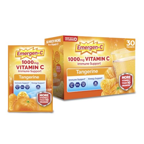 Image 1 of Default Title for the product Emergen-C 1000mg Vitamin C Immune Support Powder, Tangerine, 30 ct