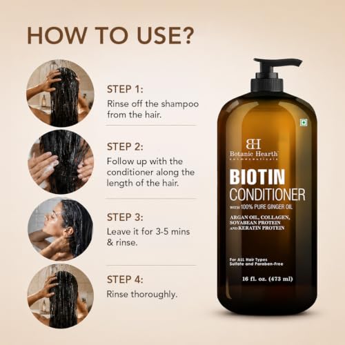 Image 3 of Botanic Hearth Biotin Conditioner With Ginger Oil & Keratin - 16 Fl Oz