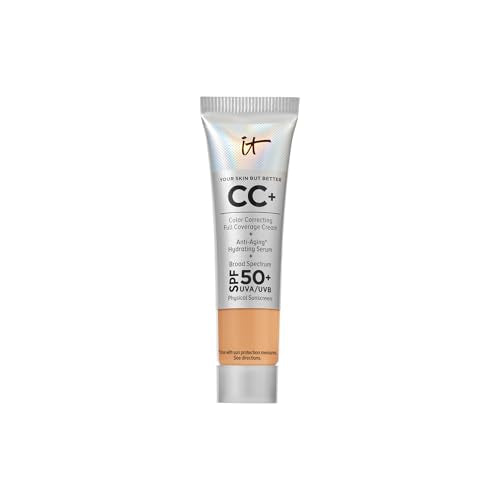 Image 15 of 18W Tan Warm (tan with olive undertones) for the product IT Cosmetics Mini CC+ Cream with SPF 50+ Full Coverage Natural Foundation