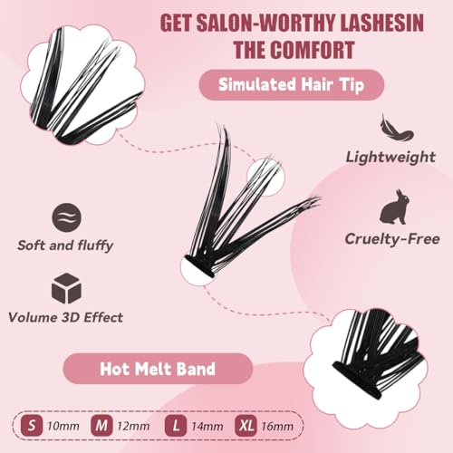 Image 2 of Azenlo Natural Lash Clusters Kit Wispy Eyelash Clusters 120 pcs Cluster Eyelash Extensions C Curl Individual Lashes 10-16 mm Mix Length Natural Look (Left&Right 30D KIT 120Pcs)