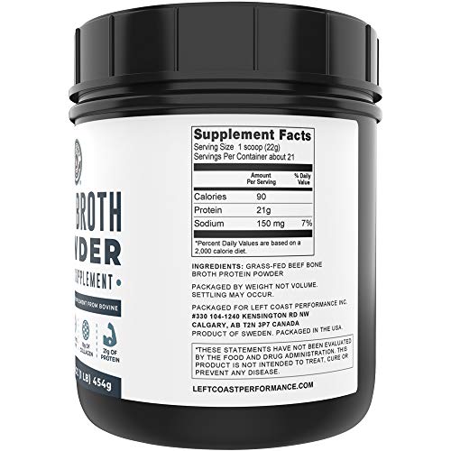 Image 4 of Left Coast Performance Pure Bone Broth and Multi Collagen Powder for Joint, Hair, Skin, and Nails Support