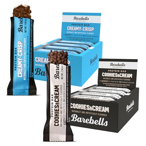 Image 1 of Default Title for the product BAREBELLS Protein Bars Combo Pack – 12 Creamy Crisp & 12 Cookies & Cream (24 bars total)