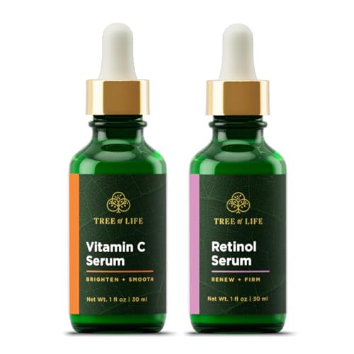 Image 1 of Default Title for the product Tree of Life Face Serum Skin Care Set, Vitamin C & Retinol Serum for Face