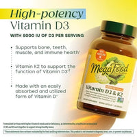 Thumbnail for Image 6 of MegaFood Vitamin D3 & K2 5000 IU Mini Capsules