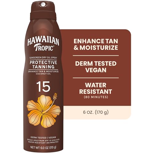 Image 2 of Hawaiian Tropic Dry Tanning Oil Spray Sunscreen SPF 15, 6 Oz