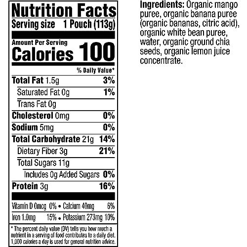 Image 3 of Plum Organics +12 Months Baby Food - Mango, Banana, White Bean & Chia (Pack of 2)