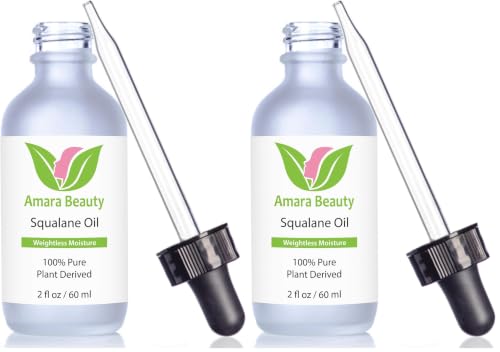 Image 2 of 2 Fl Oz (Pack of 2) for the product Amara Beauty Squalane Oil Moisturizer with 100% Pure Plant Derived Squalane for Face, Body, Skin and Hair - Face Oil 2 fl. oz.