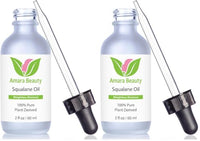 Thumbnail for Image 2 of 2 Fl Oz (Pack of 2) for the product Amara Beauty Squalane Oil Moisturizer with 100% Pure Plant Derived Squalane for Face, Body, Skin and Hair - Face Oil 2 fl. oz.