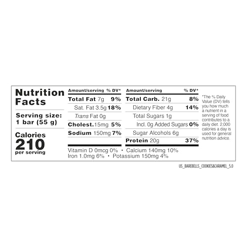 Image 2 of BAREBELLS Protein Bars Cookies and Caramel - 12 Count, 20g High Protein Treats