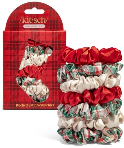 Image 11 of Red Green Plaid for the product Kitsch Satin Scrunchies for Women