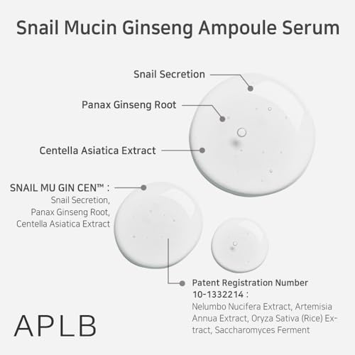 Image 4 of APLB Snail Mucin Ginseng Ampoule Serum 1.35 FL.OZ