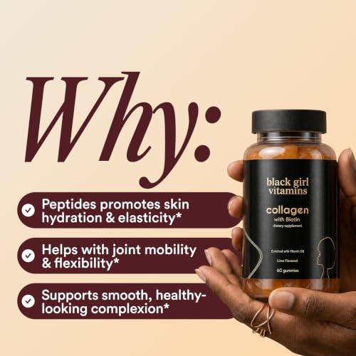 Image 3 of Black Girl Vitamins Collagen Gummies for Hair, Skin, and Nail Support, 60ct