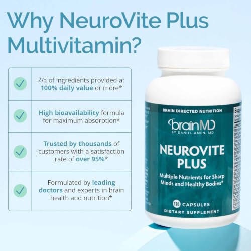 Image 2 of BrainMD Dr Amen NeuroVite Plus - 120 Capsules - Multivitamin & Mineral Supplement