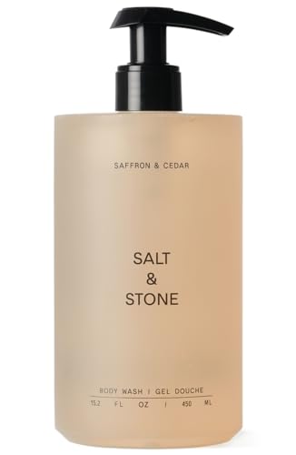 Image 3 of Saffron & Cedar / 15.2 Fl Oz (Pack of 1) for the product Salt & Stone Body Wash for Women & Men