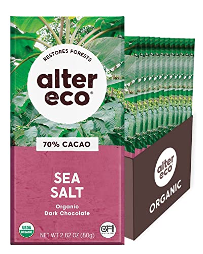 Image 8 of Sea Salt / 12 Count (Pack of 1) for the product Alter Eco Dark Chocolate Bars