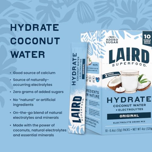 Image 4 of Laird Superfood Original Hydrate Coconut Water 10ct, 0.3 OZ