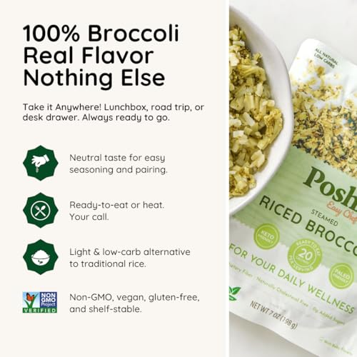 Image 3 of Poshi Riced Broccoli 7oz, 6 Pack