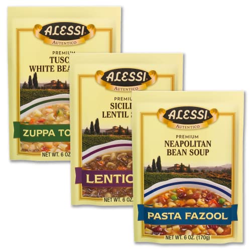 Image 1 of Default Title for the product Alessi Autentico Premium Soups, Traditional Flavors, 6oz (Pack of 3)