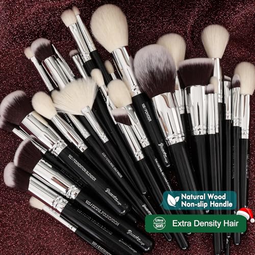 Image 6 of Bueart Design 32Pcs Pro Grade Makeup Brushes Set with Goat & Horse Hair