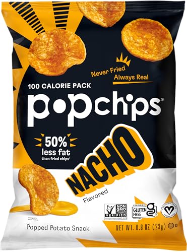 Image 2 of popchips Popchips Nacho Potato Chips, 0.8 Oz (Pack of 6)
