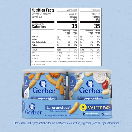 Image 2 of Gerber Stage 3 Baby Food Snacks Value Pack Lil’ Crunchies 4PK