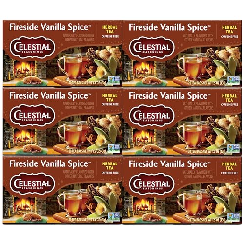 Image 1 of Default Title for the product Celestial Seasonings Herbal Tea Fireside Vanilla Spice 20 Tea Bags Pack of 6