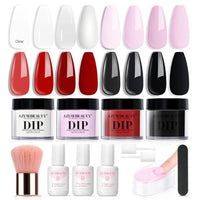 Thumbnail for Image 10 of Clear Black Pink Red for the product AZUREBEAUTY Dip Powder Nail Kit