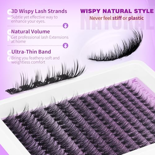 Image 4 of EYDEVRO Wispy Lash Clusters Kit Natural CD Curl Eyelash Clusters Kit