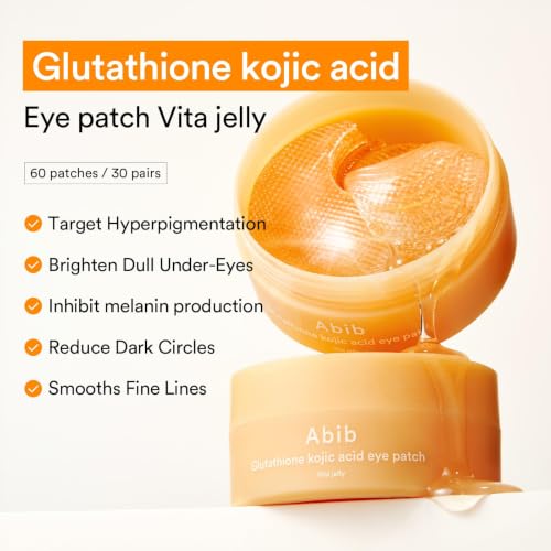 Image 4 of Abib Glutathione Kojic Acid Eye Patches for Radiance Dark Circles & Dark Spots, with Tone-up Jelly, 60 Count, Korean Skin Care