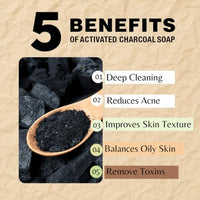 Thumbnail for Image 2 of One With Nature Activated Charcoal Soap Bar 4oz 6Pack