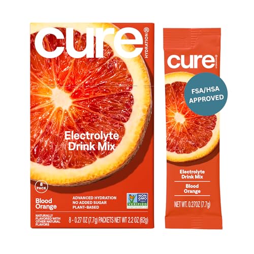 Image 1 of Default Title for the product Cure Hydration Electrolyte Drink Powder Blood Orange 8 Packets