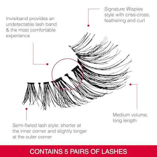 Image 4 of Ardell False Eyelashes Wispies Black, 6 Pairs of Strip Lashes per Pack