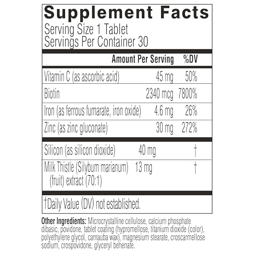 Image 6 of Swisse Biotin Hair Skin and Nails Vitamins for Women & Men | 5 Months Supply | 30 Tablets