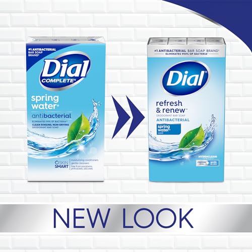 Image 4 of Dial Antibacterial Bar Soap, Spring Water, 4 oz, 8 Bars