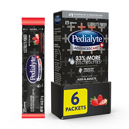 Image 3 of Strawberry / 6 Count for the product Pedialyte AdvancedCare Plus Electrolyte Powder Packets