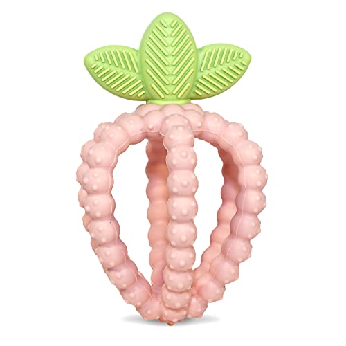 Image 3 of Pink for the product RAZBABY Bites Silicone Baby Teething Toy