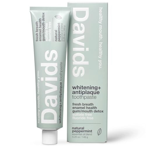 Image 1 of Default Title for the product Davids Fluoride Free Toothpaste Teeth Whitening SLS Free Peppermint 5.25oz