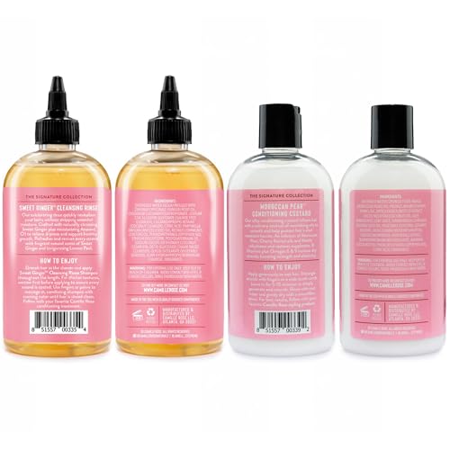 Image 2 of Camille Rose Shampoo and Conditioner Set – Sweet Ginger Cleansing Rinse + Moroccan Pear Conditioning Custard for Dry, Damaged Hair Repair, Frizz Control, Scalp Care, 12 Oz Ea