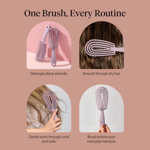 Image 6 of Kitsch Flexi Flow Detangler Brush, Hair Brushes For Women - Soft Violet