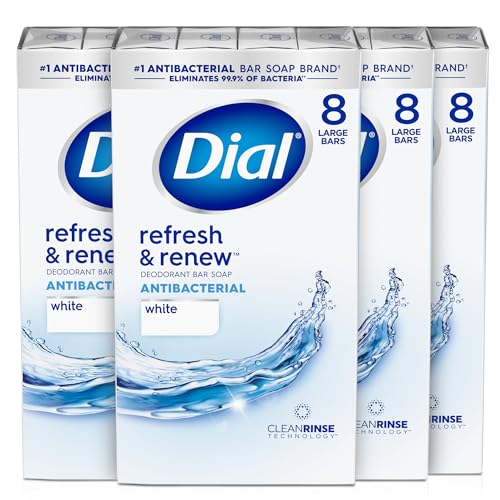Image 1 of Default Title for the product Dial Antibacterial Bar Soap, Refresh & Renew, White, 4 oz, 32 Bars