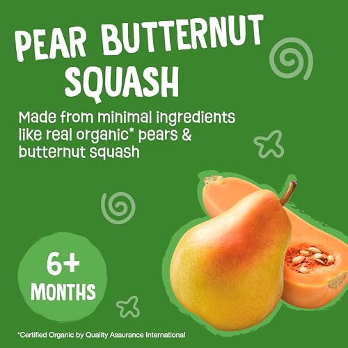 Image 4 of Earth's Best Organic Pear Butternut Squash Fruit + Veggie Puree 3.5 oz Pouch (Pack of 12)
